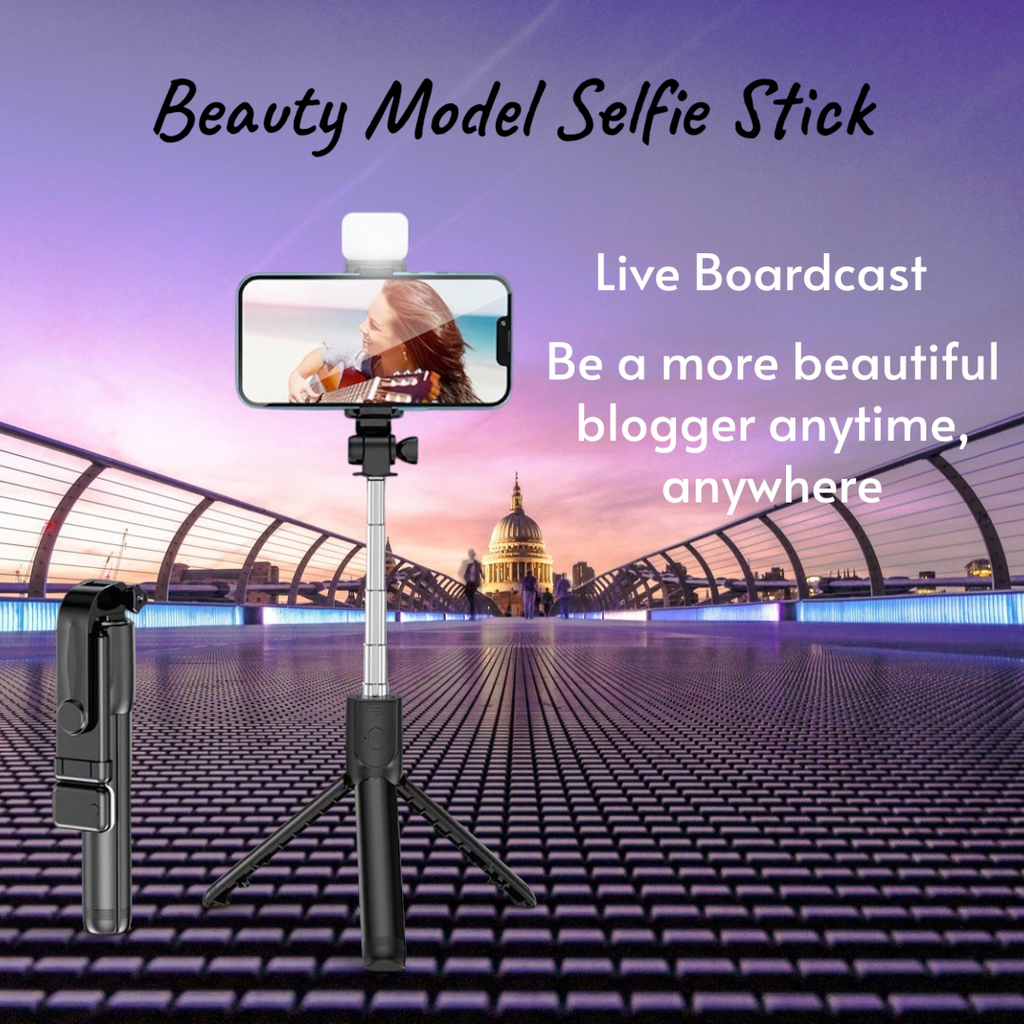 3-in-1 Selfie Stick Tripod with Bluetooth Remote & Fill Light