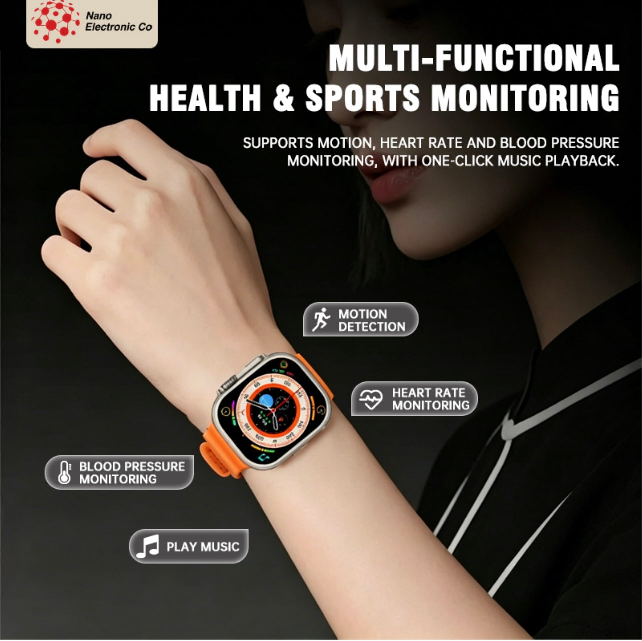 Nano Ultra Smart Watch with Calls, Heart Rate & Sleep Tracking