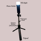 3-in-1 Selfie Stick Tripod with Bluetooth Remote & Fill Light