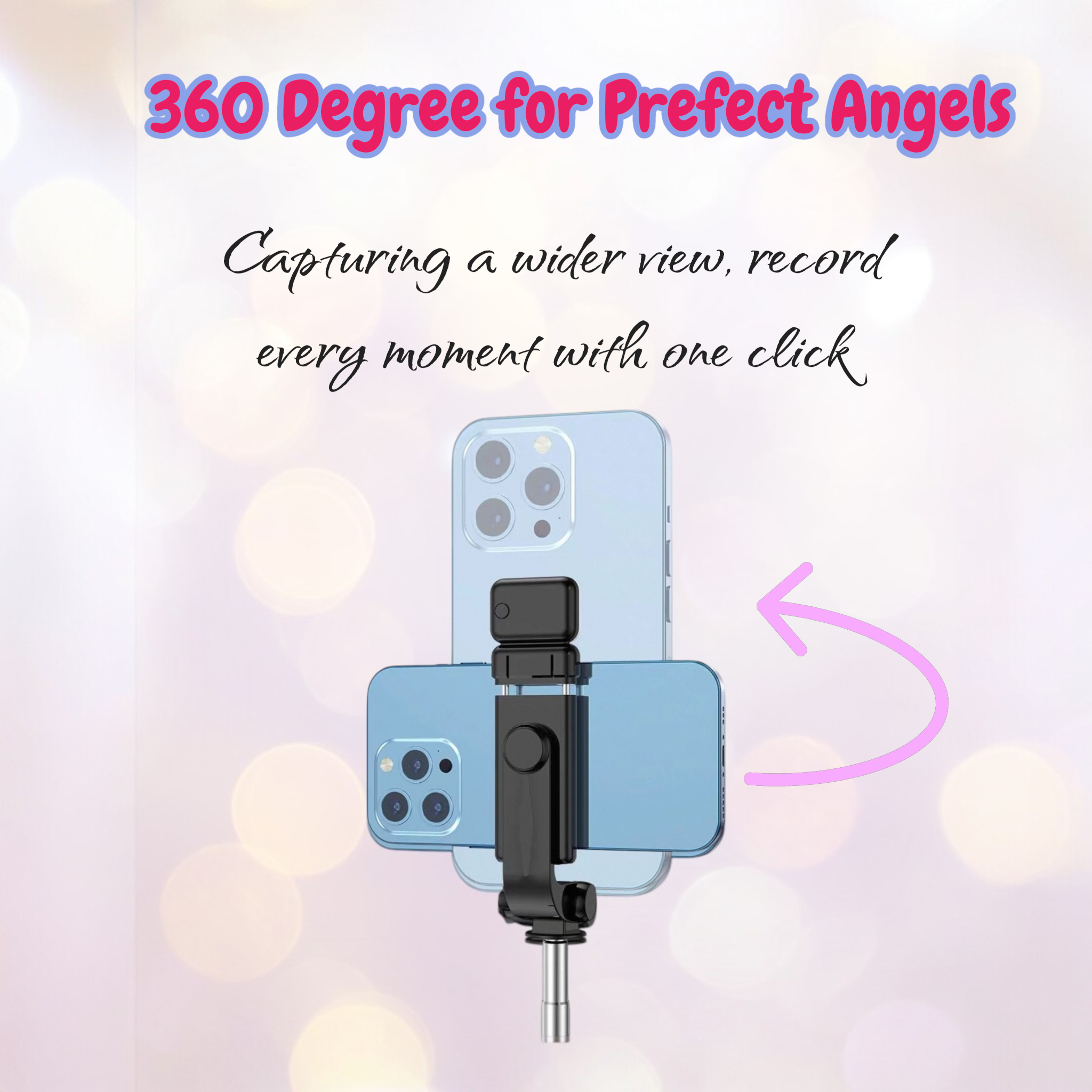 3-in-1 Selfie Stick Tripod with Bluetooth Remote & Fill Light